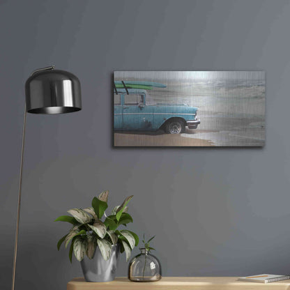 Luxe Metal Art 'My Wave is Waiting' by Lori Deiter, Metal Wall Art,24x12