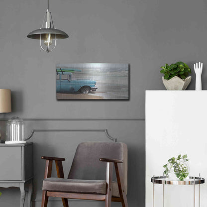 Luxe Metal Art 'My Wave is Waiting' by Lori Deiter, Metal Wall Art,24x12