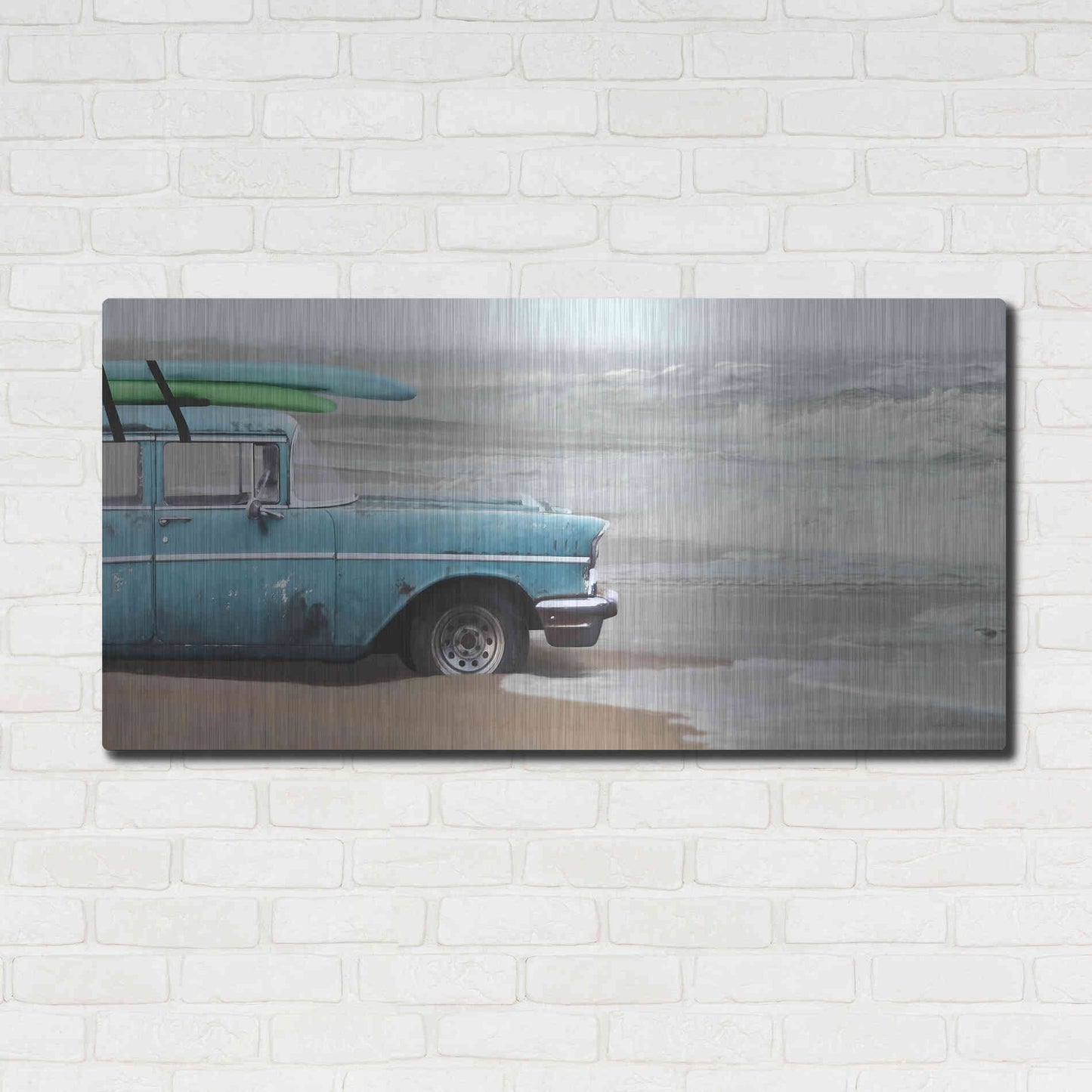 Luxe Metal Art 'My Wave is Waiting' by Lori Deiter, Metal Wall Art,48x24