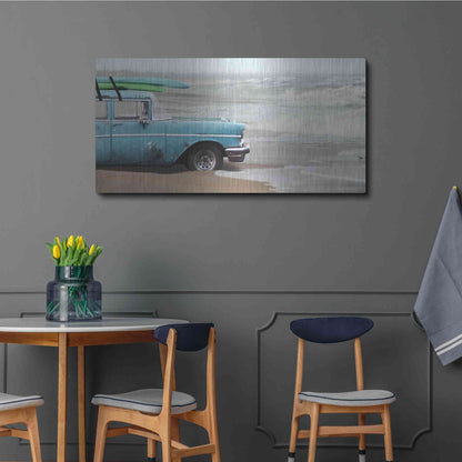 Luxe Metal Art 'My Wave is Waiting' by Lori Deiter, Metal Wall Art,48x24