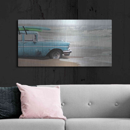 Luxe Metal Art 'My Wave is Waiting' by Lori Deiter, Metal Wall Art,48x24