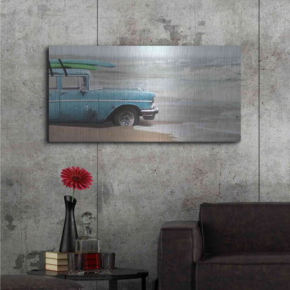 Luxe Metal Art 'My Wave is Waiting' by Lori Deiter, Metal Wall Art,48x24