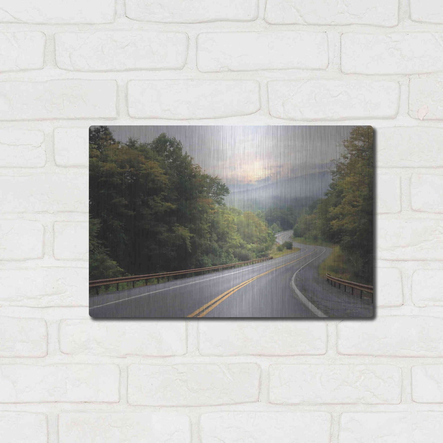 Luxe Metal Art 'Curve Ahead' by Lori Deiter, Metal Wall Art,16x12