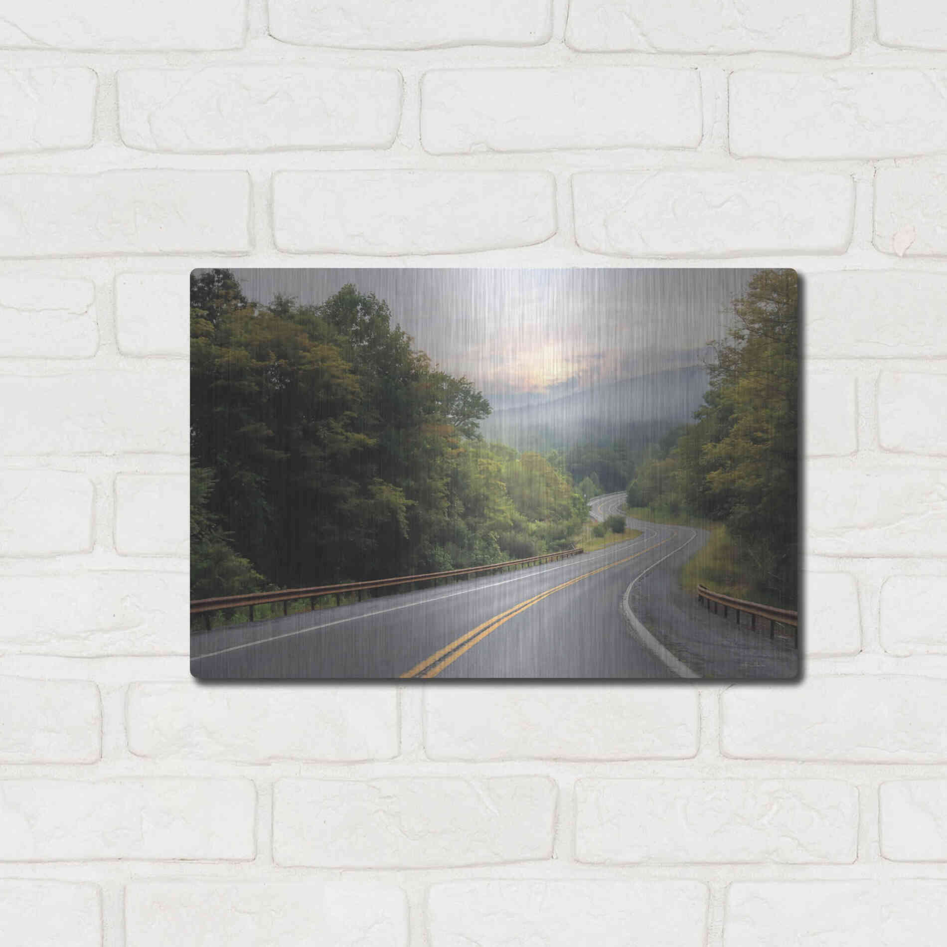 Luxe Metal Art 'Curve Ahead' by Lori Deiter, Metal Wall Art,16x12