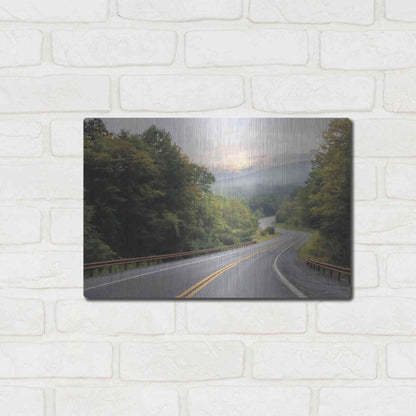 Luxe Metal Art 'Curve Ahead' by Lori Deiter, Metal Wall Art,16x12