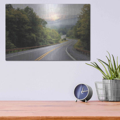 Luxe Metal Art 'Curve Ahead' by Lori Deiter, Metal Wall Art,16x12