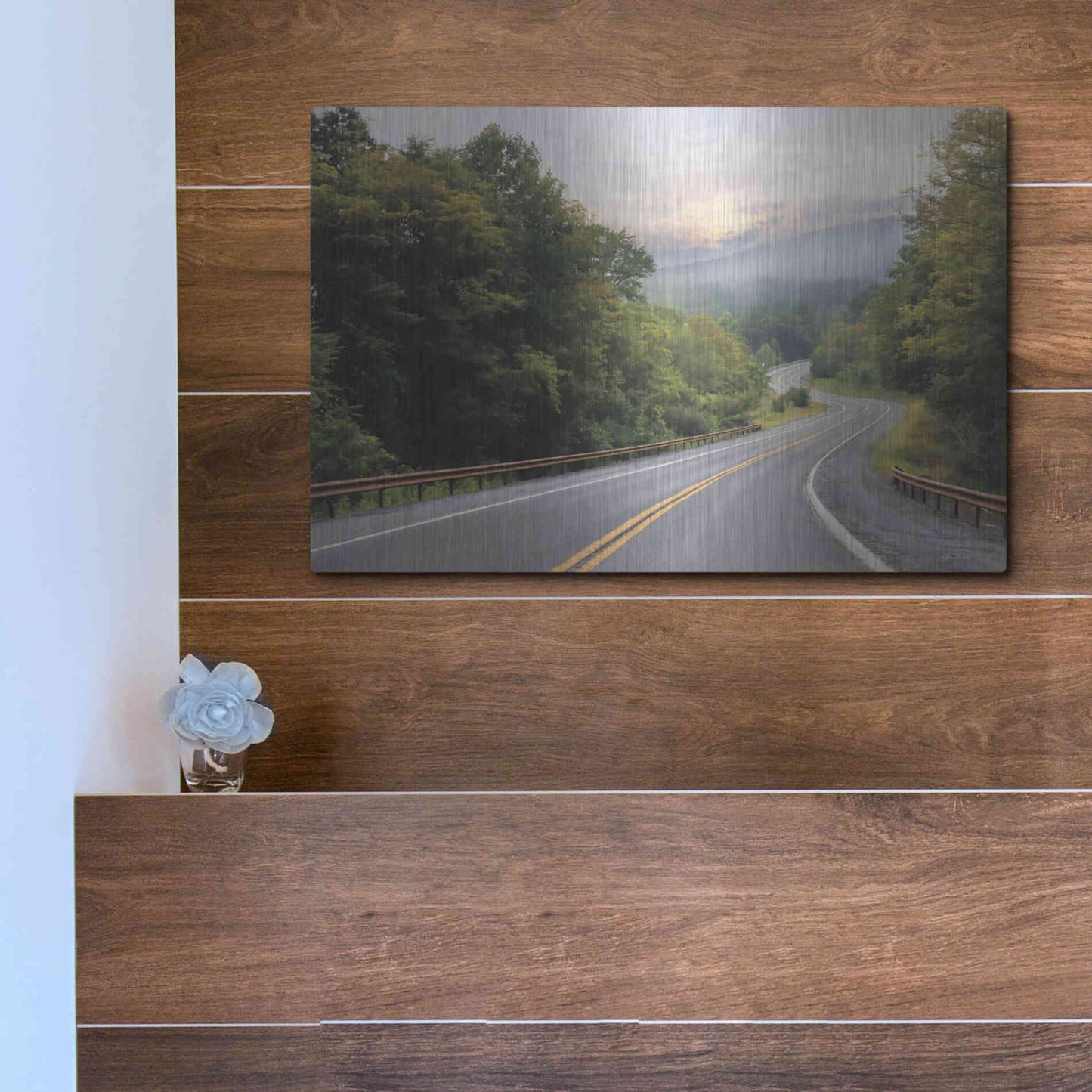 Luxe Metal Art 'Curve Ahead' by Lori Deiter, Metal Wall Art,16x12