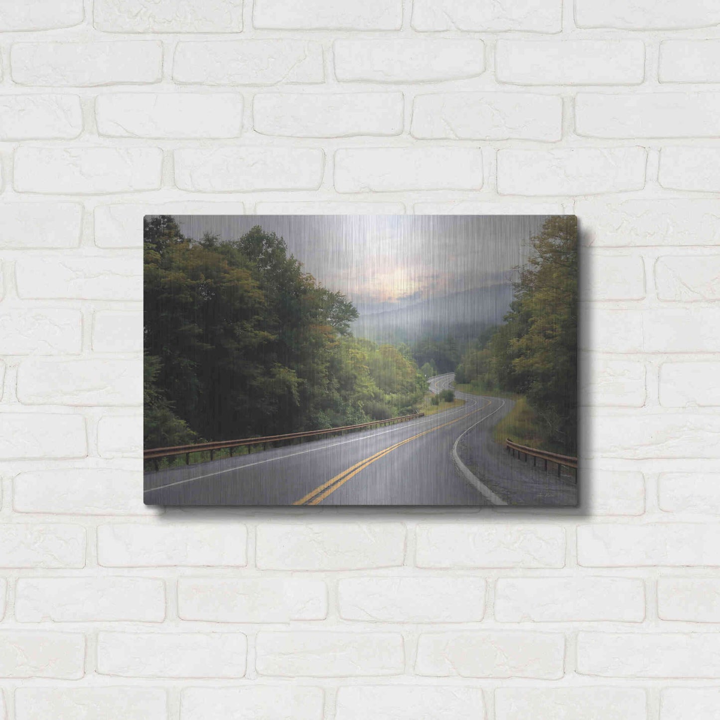 Luxe Metal Art 'Curve Ahead' by Lori Deiter, Metal Wall Art,24x16