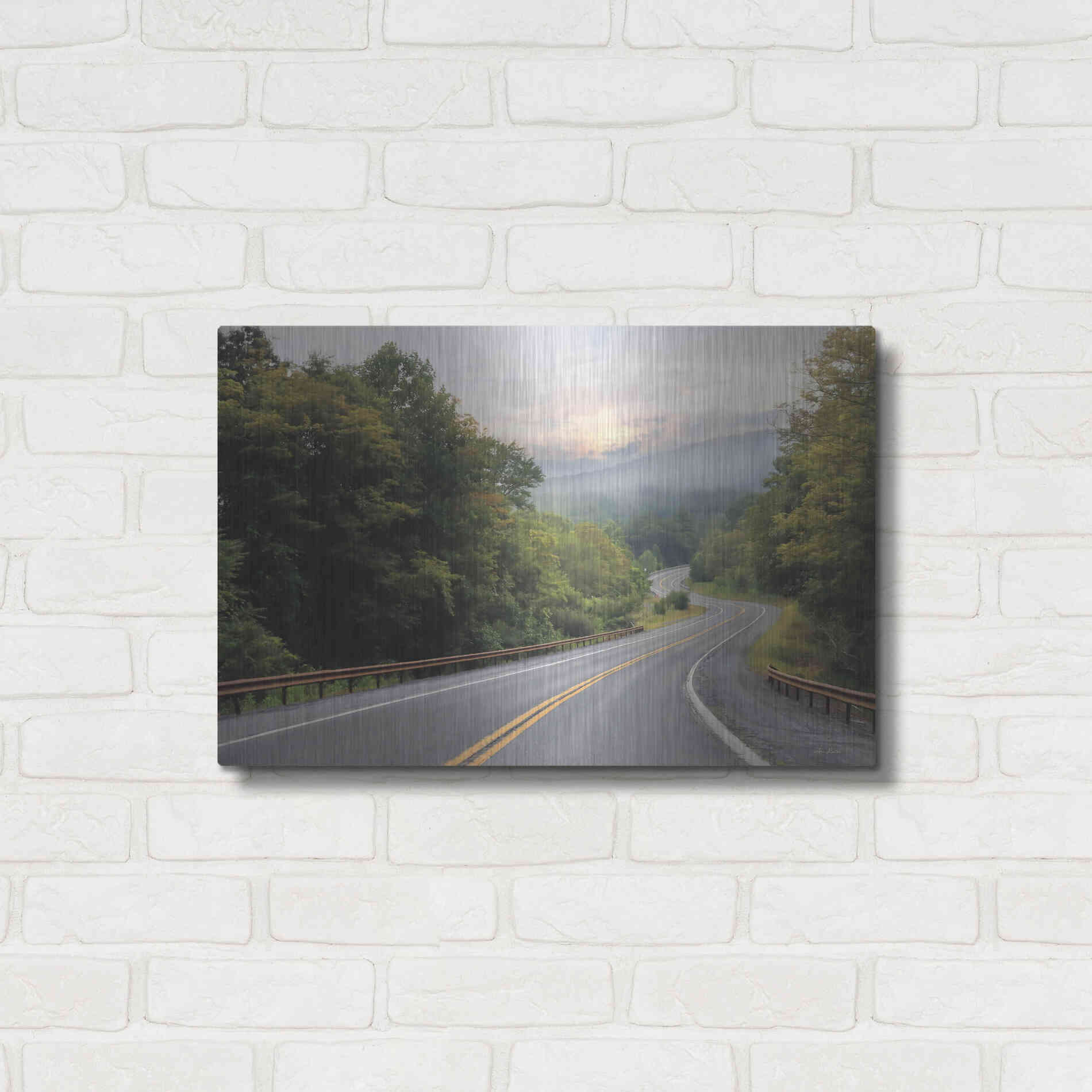 Luxe Metal Art 'Curve Ahead' by Lori Deiter, Metal Wall Art,24x16