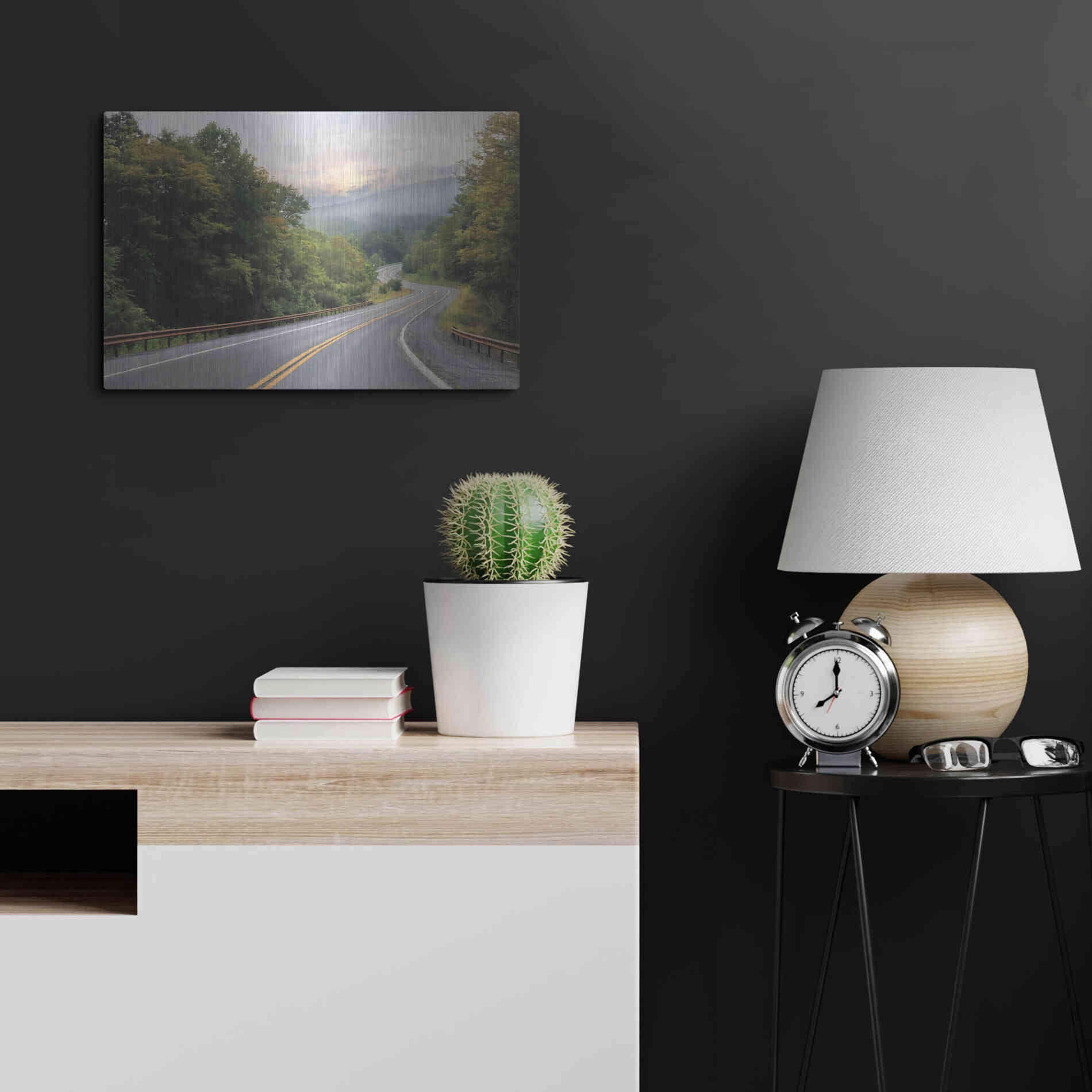 Luxe Metal Art 'Curve Ahead' by Lori Deiter, Metal Wall Art,24x16