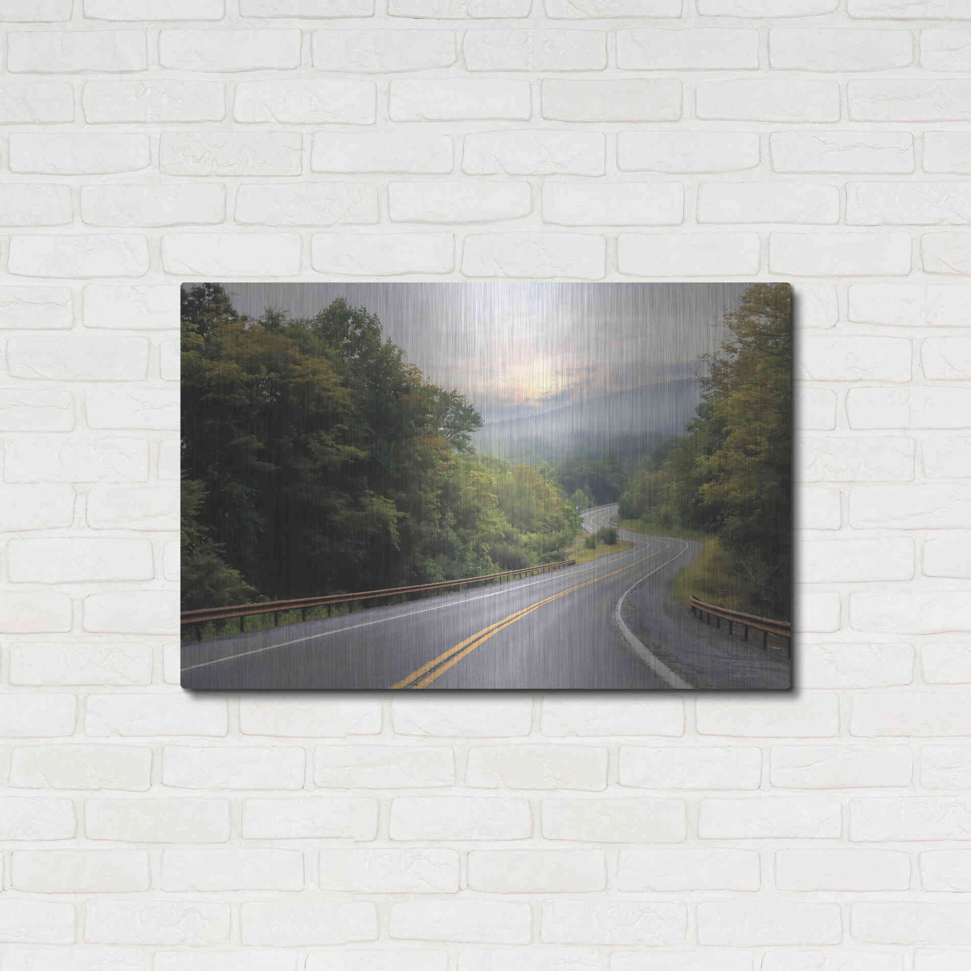 Luxe Metal Art 'Curve Ahead' by Lori Deiter, Metal Wall Art,36x24