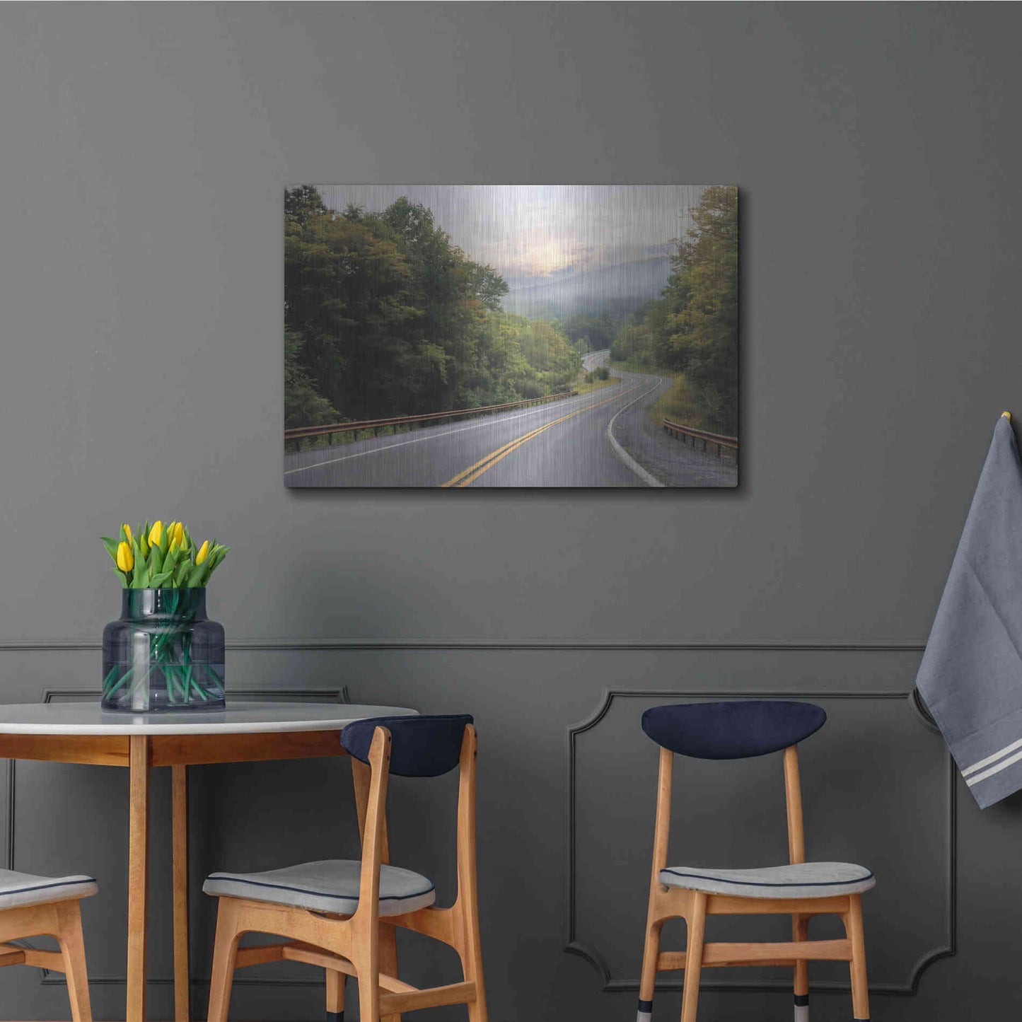 Luxe Metal Art 'Curve Ahead' by Lori Deiter, Metal Wall Art,36x24