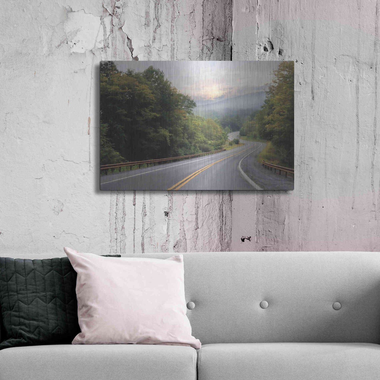 Luxe Metal Art 'Curve Ahead' by Lori Deiter, Metal Wall Art,36x24