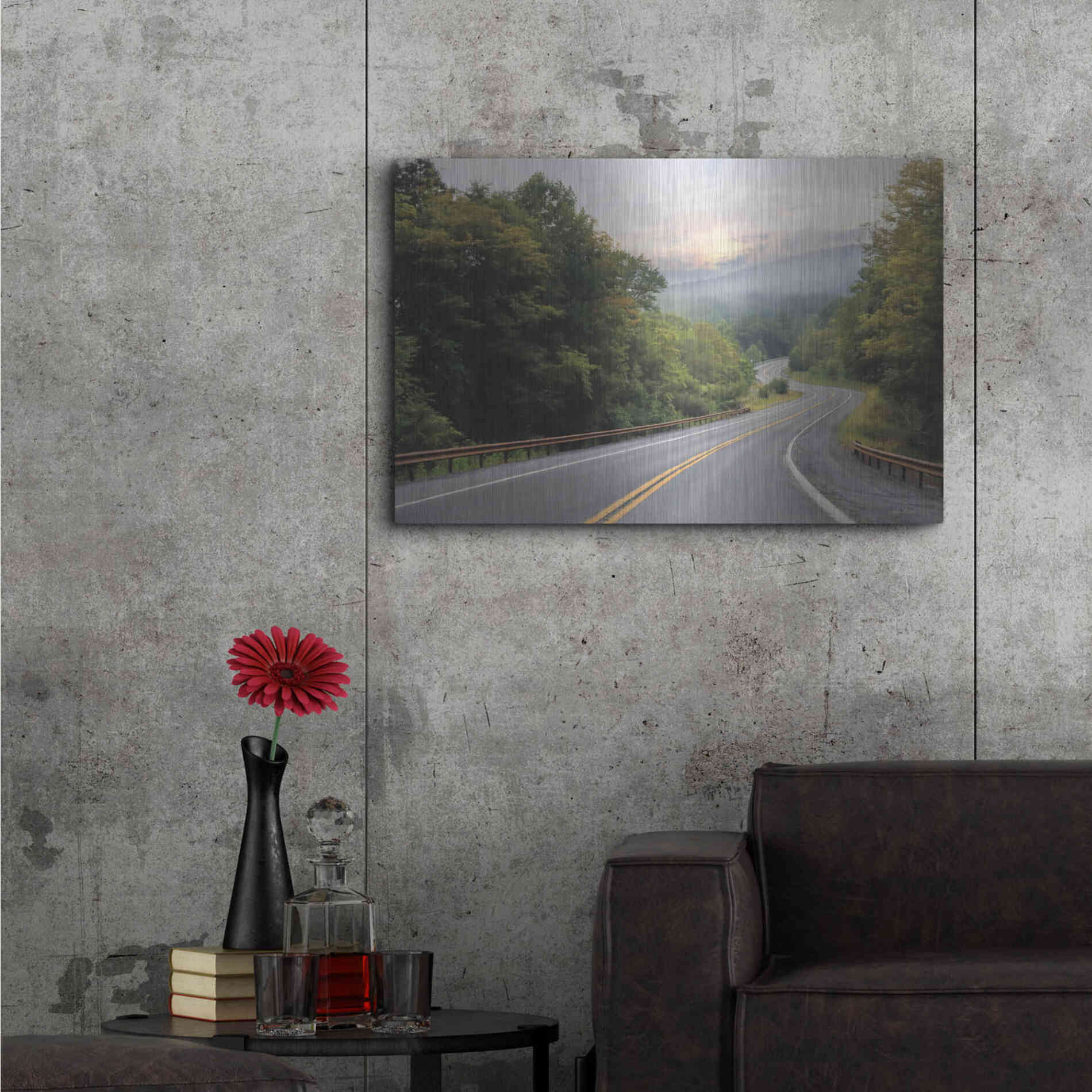 Luxe Metal Art 'Curve Ahead' by Lori Deiter, Metal Wall Art,36x24