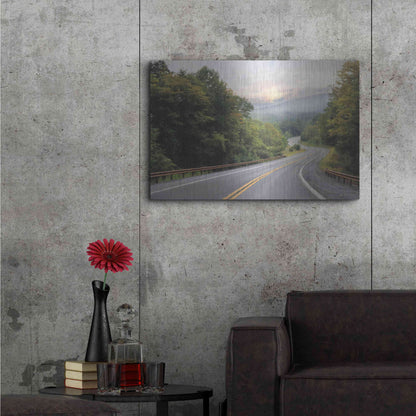 Luxe Metal Art 'Curve Ahead' by Lori Deiter, Metal Wall Art,36x24