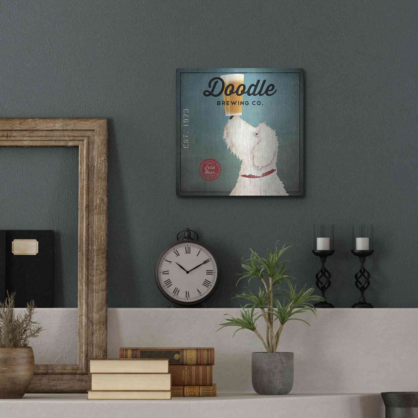 Luxe Metal Art 'Doodle Beer' by Ryan Fowler, Metal Wall Art,12x12