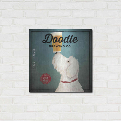 Luxe Metal Art 'Doodle Beer' by Ryan Fowler, Metal Wall Art,24x24