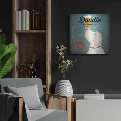 Luxe Metal Art 'Doodle Beer' by Ryan Fowler, Metal Wall Art,24x24