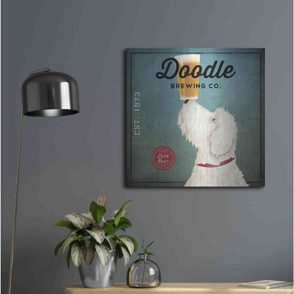 Luxe Metal Art 'Doodle Beer' by Ryan Fowler, Metal Wall Art,24x24