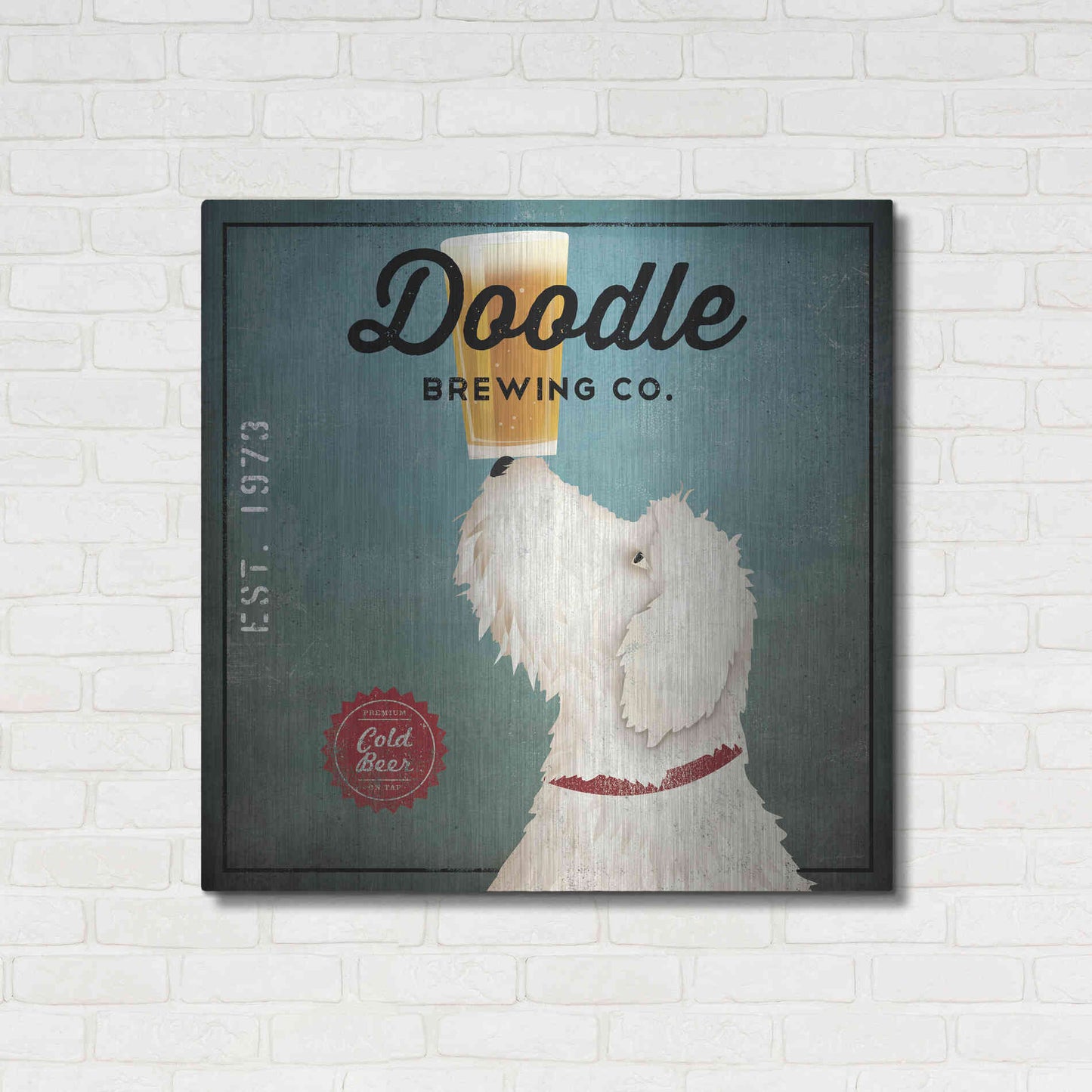 Luxe Metal Art 'Doodle Beer' by Ryan Fowler, Metal Wall Art,36x36