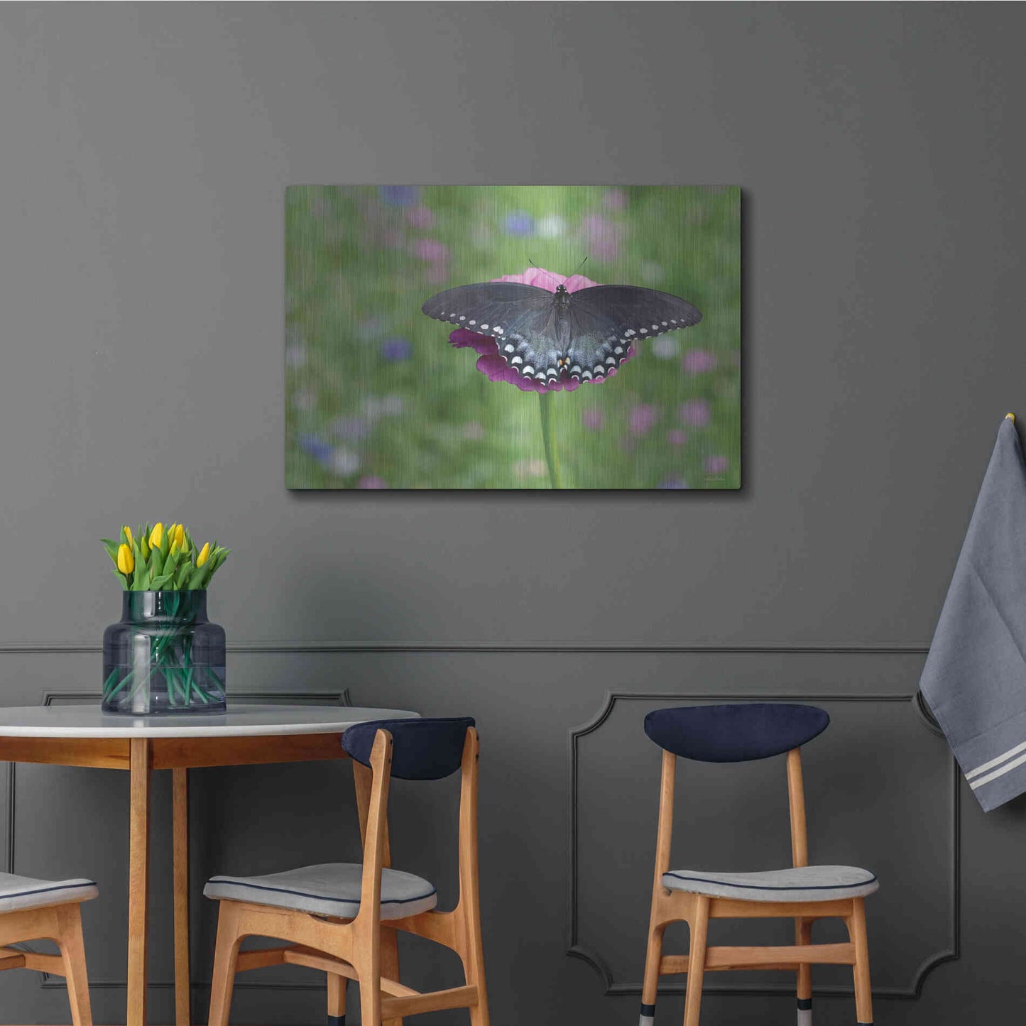 Luxe Metal Art 'Butterfly Resting Spot II' by Lori Deiter, Metal Wall Art,36x24