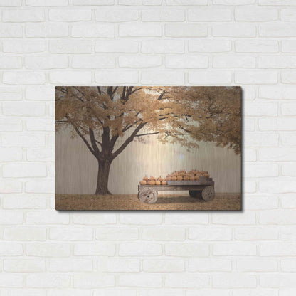Luxe Metal Art 'Autumn Leaves and Pumpkins Please' by Lori Deiter, Metal Wall Art,36x24