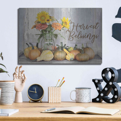 Luxe Metal Art 'Harvest Blessings' by Lori Deiter, Metal Wall Art,16x12