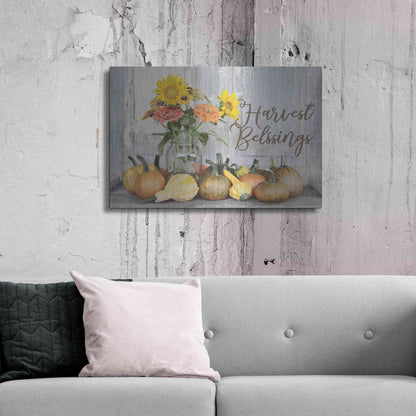 Luxe Metal Art 'Harvest Blessings' by Lori Deiter, Metal Wall Art,36x24