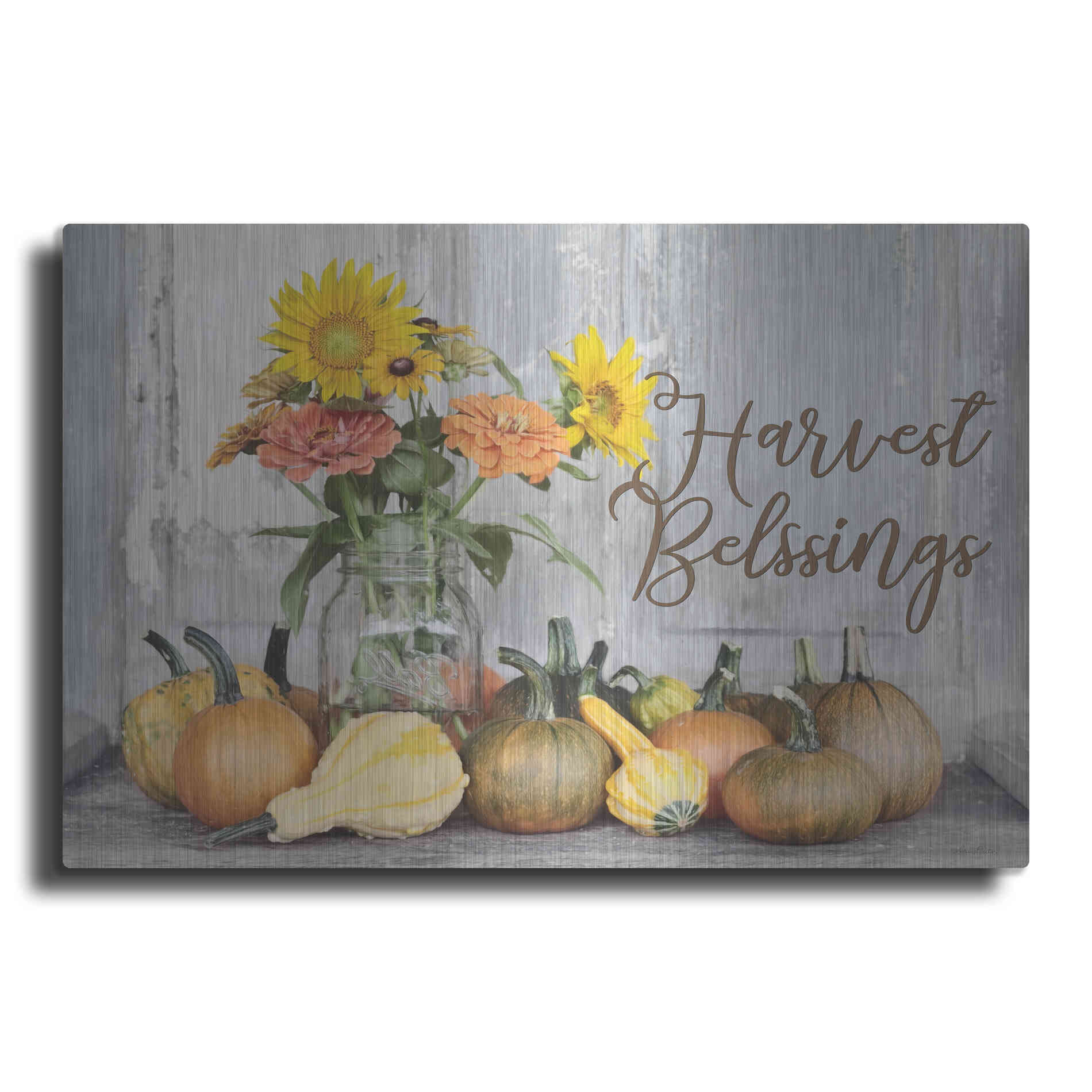 Luxe Metal Art 'Harvest Blessings' by Lori Deiter, Metal Wall Art