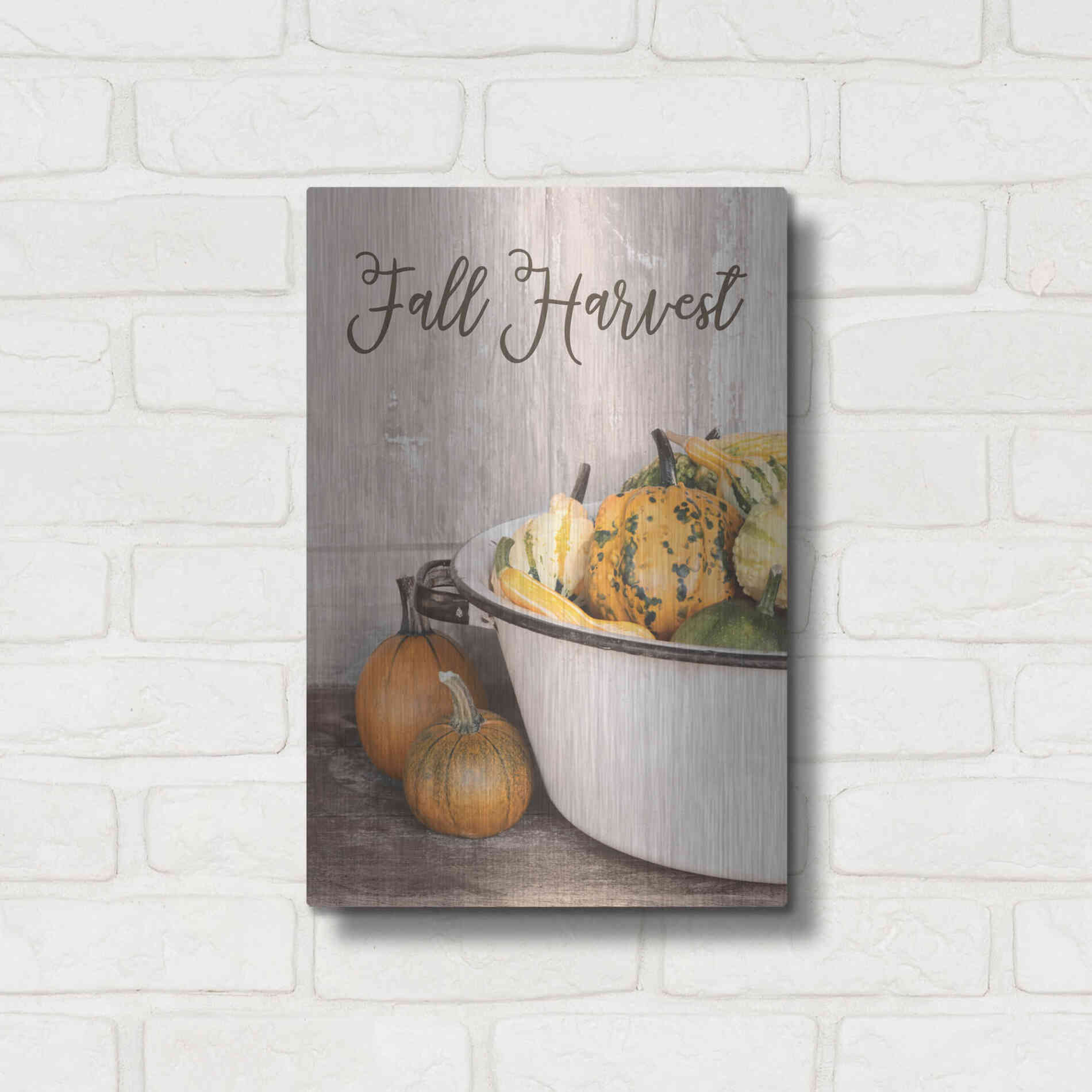 Luxe Metal Art 'Fall Harvest' by Lori Deiter, Metal Wall Art,12x16