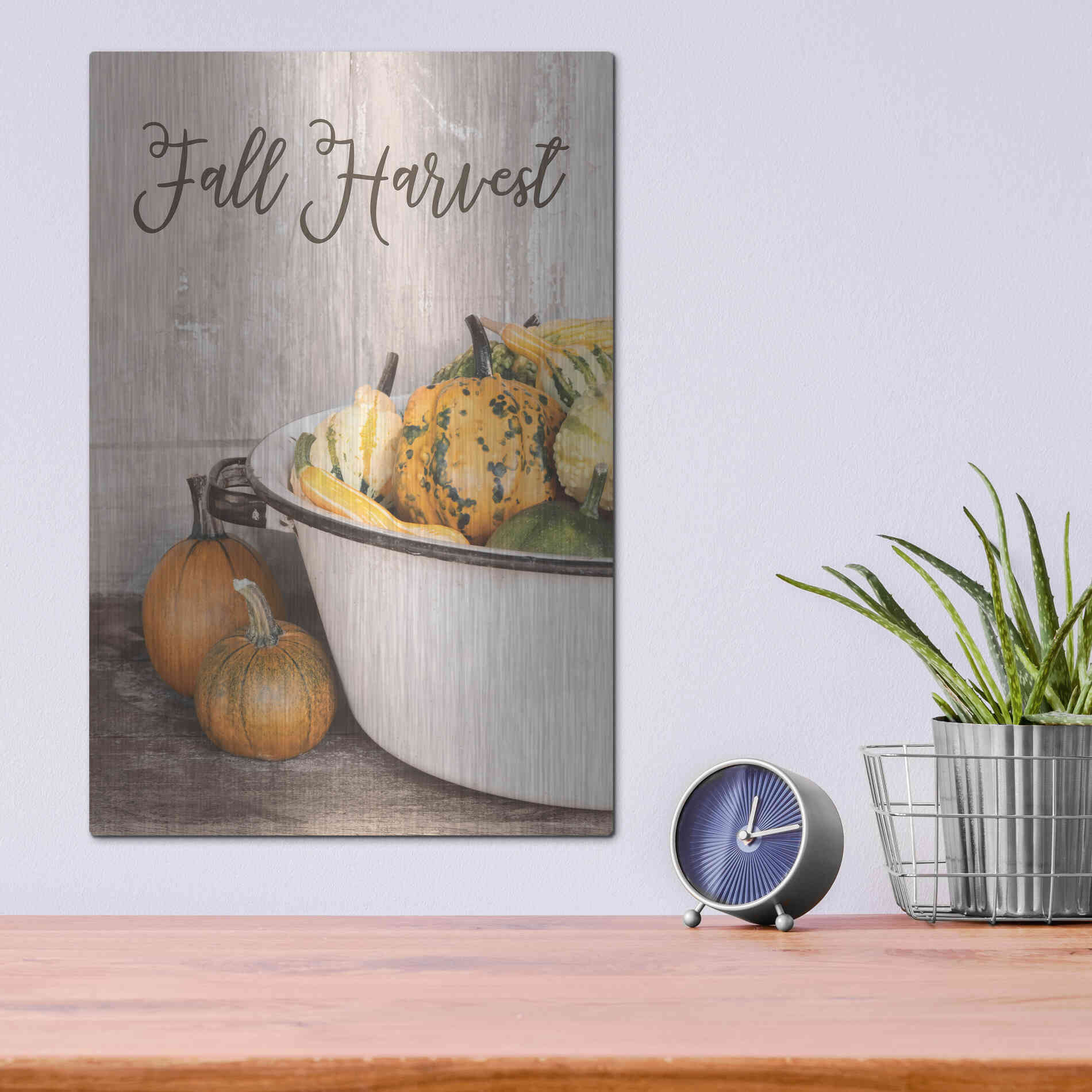 Luxe Metal Art 'Fall Harvest' by Lori Deiter, Metal Wall Art,12x16