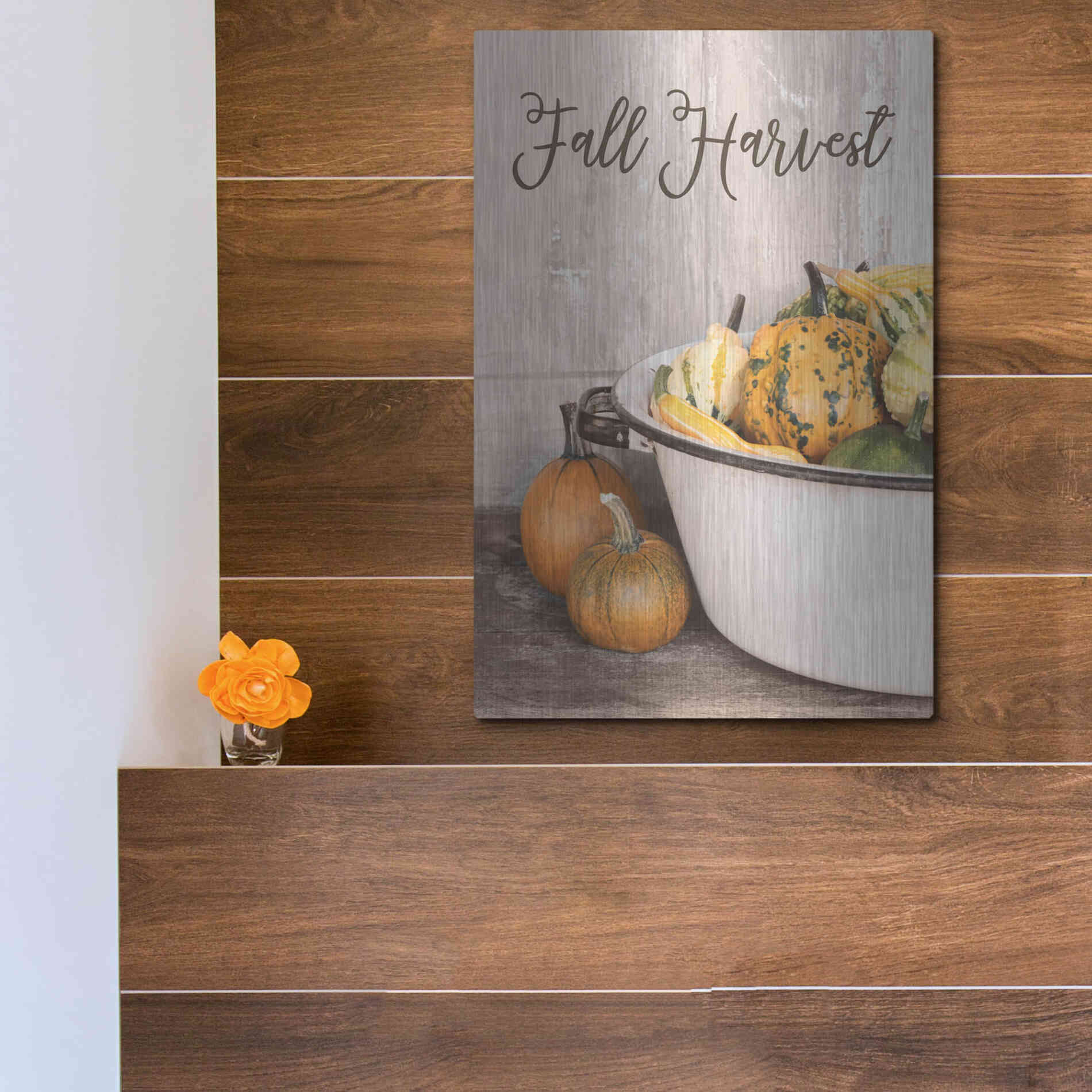 Luxe Metal Art 'Fall Harvest' by Lori Deiter, Metal Wall Art,12x16