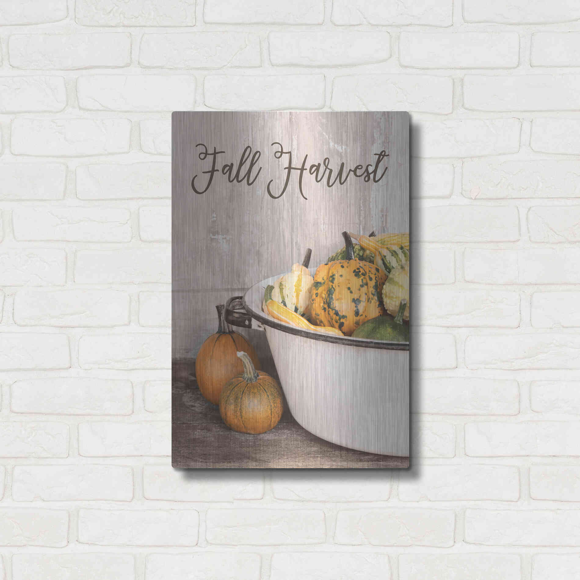 Luxe Metal Art 'Fall Harvest' by Lori Deiter, Metal Wall Art,16x24