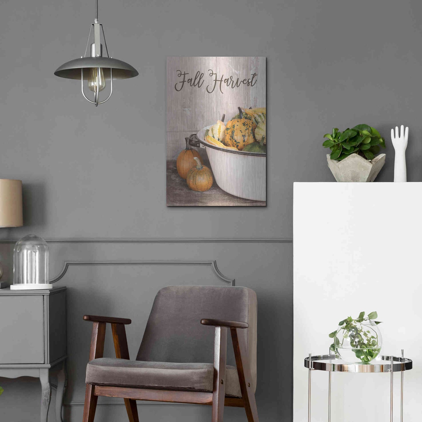 Luxe Metal Art 'Fall Harvest' by Lori Deiter, Metal Wall Art,16x24