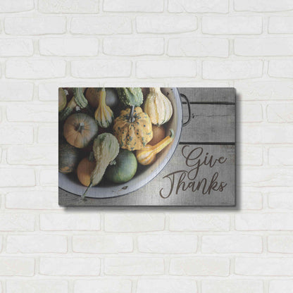 Luxe Metal Art 'Give Thanks' by Lori Deiter, Metal Wall Art,24x16