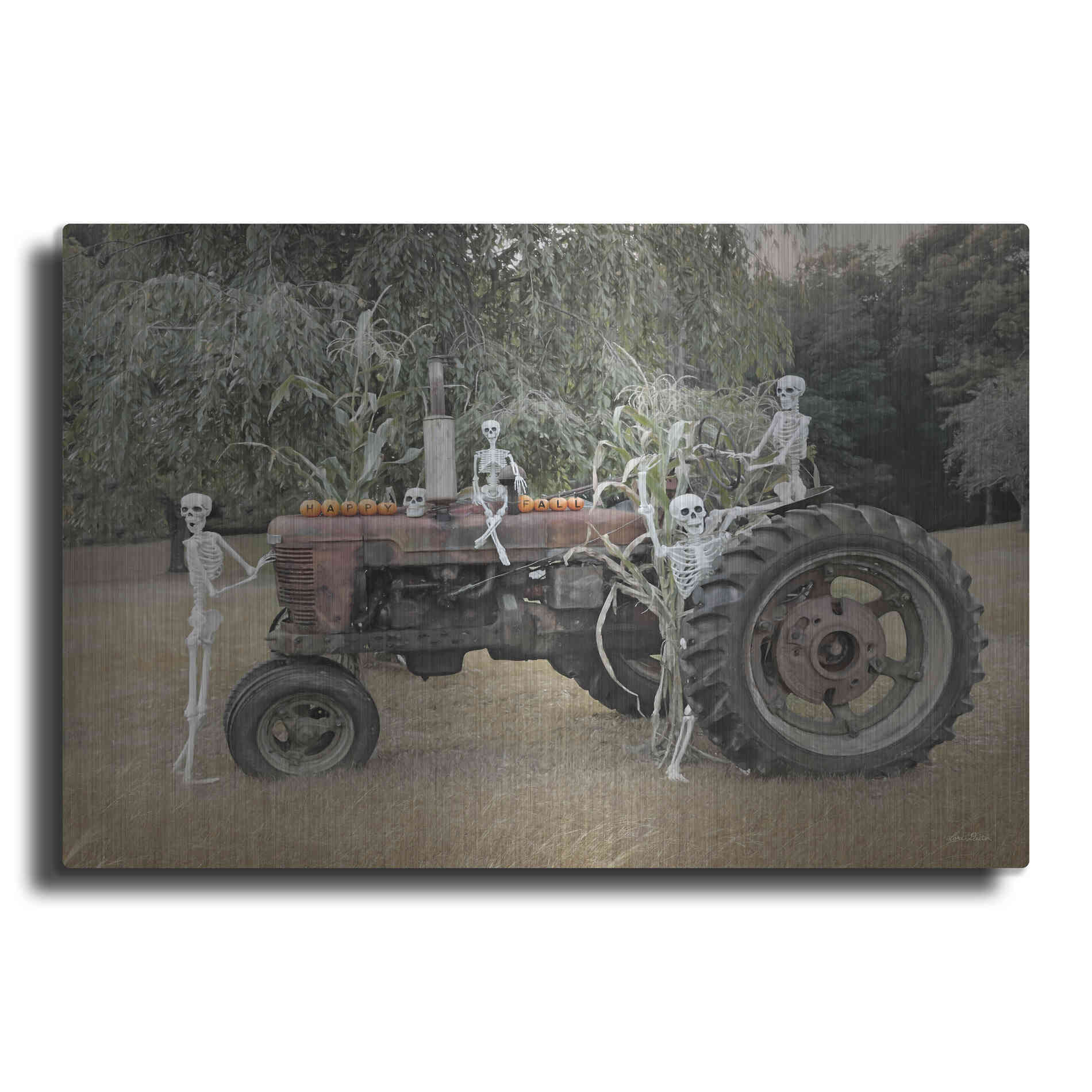 Luxe Metal Art 'Happy Fall' by Lori Deiter, Metal Wall Art