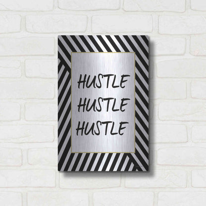 Luxe Metal Art 'Hustle' by Lettered & Lined, Metal Wall Art,12x16