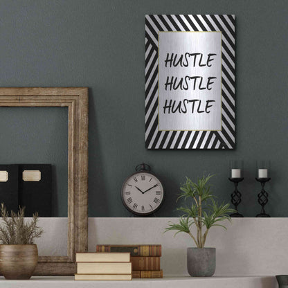 Luxe Metal Art 'Hustle' by Lettered & Lined, Metal Wall Art,12x16