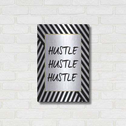 Luxe Metal Art 'Hustle' by Lettered & Lined, Metal Wall Art,16x24