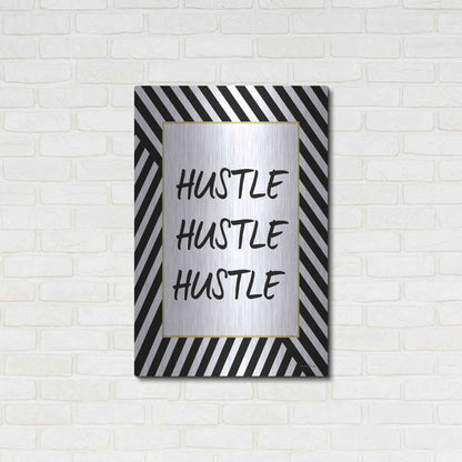 Luxe Metal Art 'Hustle' by Lettered & Lined, Metal Wall Art,24x36