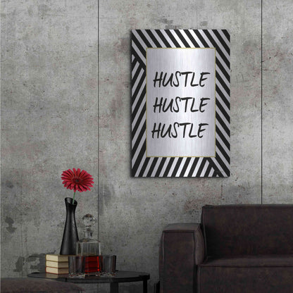 Luxe Metal Art 'Hustle' by Lettered & Lined, Metal Wall Art,24x36