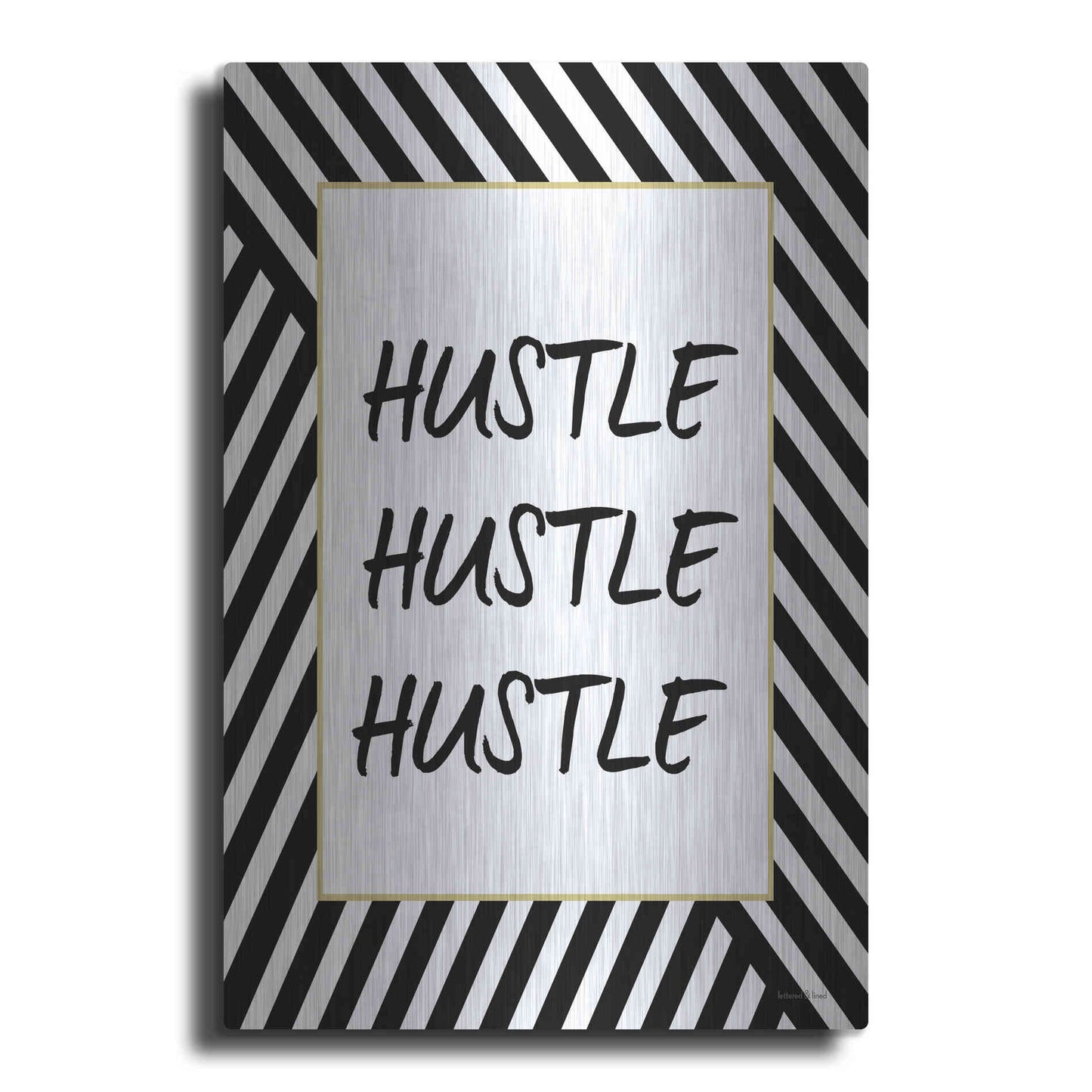 Luxe Metal Art 'Hustle' by Lettered & Lined, Metal Wall Art