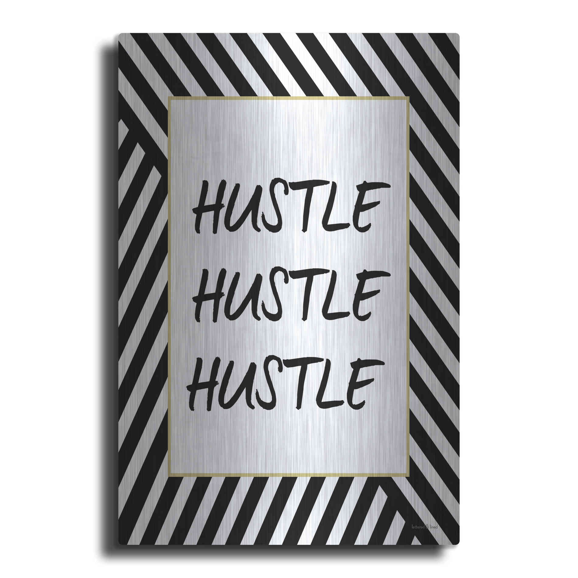 Luxe Metal Art 'Hustle' by Lettered & Lined, Metal Wall Art
