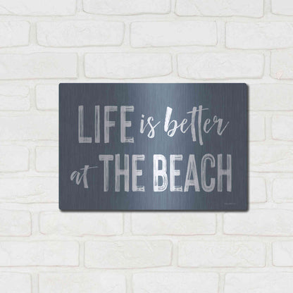 Luxe Metal Art 'Life is Better at the Beach' by Lettered & Lined, Metal Wall Art,16x12