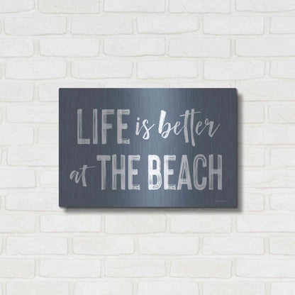 Luxe Metal Art 'Life is Better at the Beach' by Lettered & Lined, Metal Wall Art,24x16
