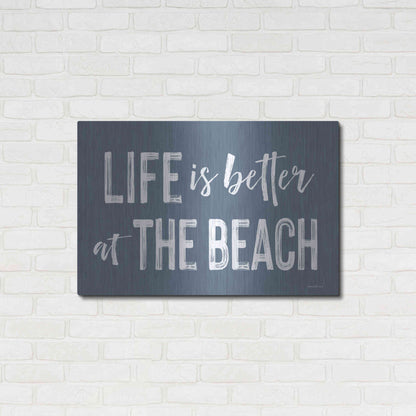 Luxe Metal Art 'Life is Better at the Beach' by Lettered & Lined, Metal Wall Art,36x24