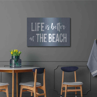 Luxe Metal Art 'Life is Better at the Beach' by Lettered & Lined, Metal Wall Art,36x24