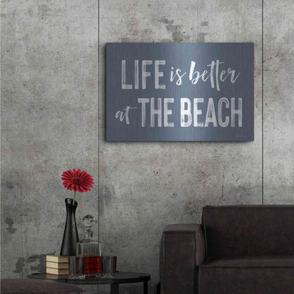 Luxe Metal Art 'Life is Better at the Beach' by Lettered & Lined, Metal Wall Art,36x24