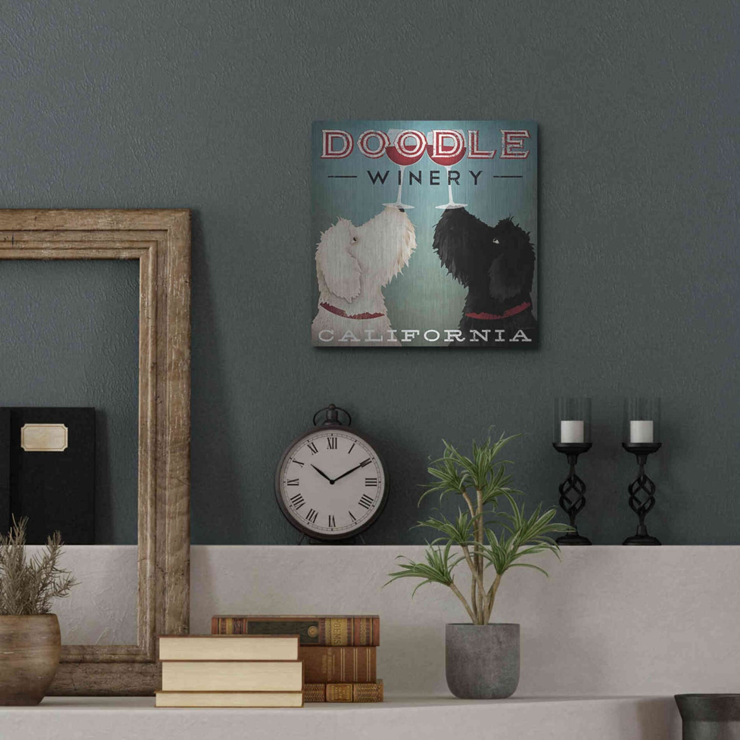 Luxe Metal Art 'Doodle Wine' by Ryan Fowler, Metal Wall Art,12x12