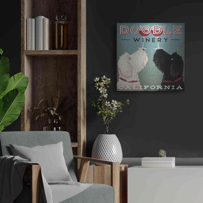 Luxe Metal Art 'Doodle Wine' by Ryan Fowler, Metal Wall Art,24x24